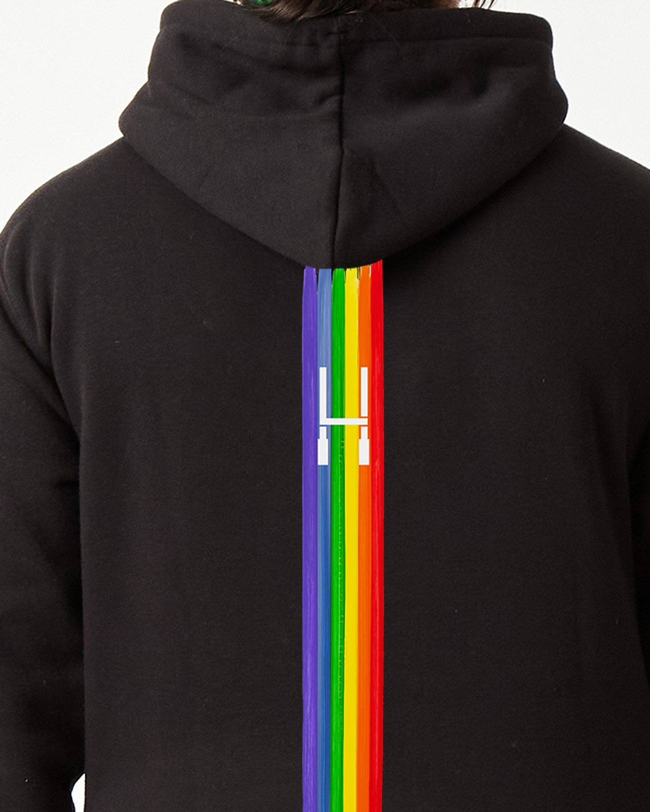 Hoodie with rainbow stripe hotsell